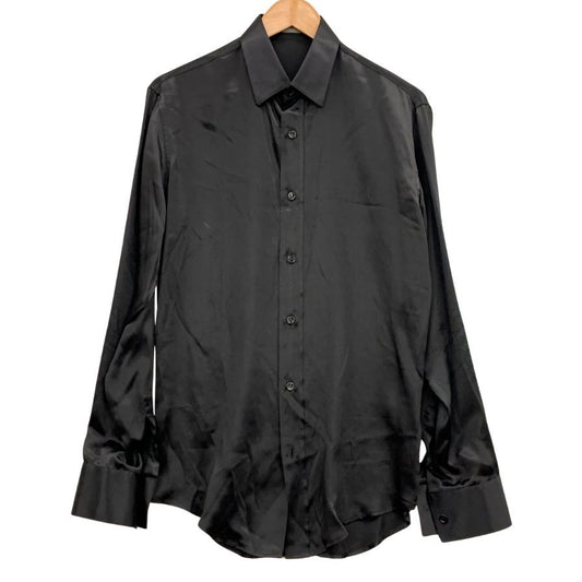 美品◆ディオール 長袖 ドレス シルク シャツ 20ss グレー メンズ サイズ38 DIOR 【AFB43】