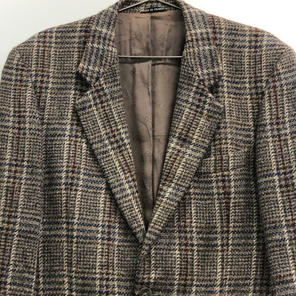 中古◆クリスチャンディオール ムッシュ テーラードジャケット チェック フランス製 メンズ サイズ48 Christian Dior MONSIEUR 【AFF22】