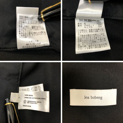 美品◆リアボバーグ ブレザー ジャケット ロウエッジ仕様 イギリス製 ブラック メンズ サイズ4 lea boberg 【AFF20】