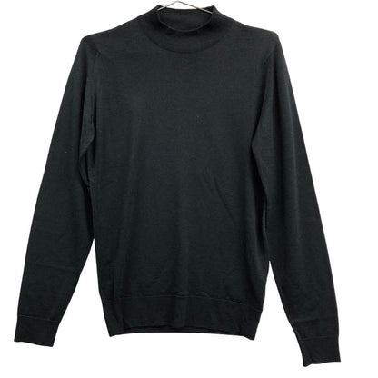 美品◆ジョンスメドレー ウール クルーネック 長袖 シャツ メンズ サイズ S ブラック JOHN SMEDLEY 【AFB5】