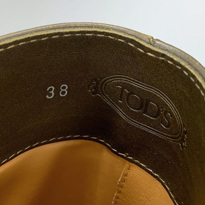 トッズ ドライビングブーツ ロングブーツ カーキ レディース サイズ38 TOD'S 約24.5cm【AFI30】
