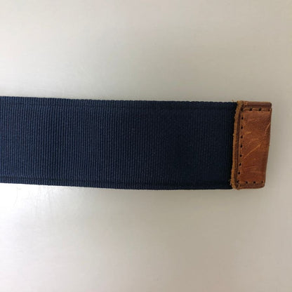 ポロ ラルフローレン  リボンベルト  ダブルリング ストライプ  ネイビーxイエロー 約100cm  Polo Ralph Lauren【AFI5】