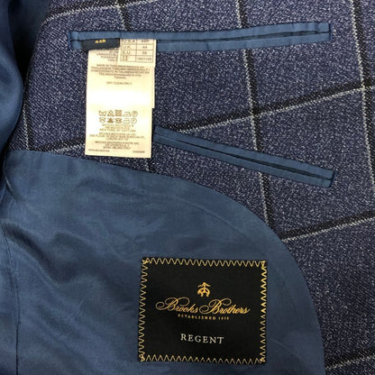 美品◆ブルックス ブラザーズ テーラードジャケット シングル 2B ブルー チェック柄 REGENT サイズ44 メンズ Brooks Brothers 【AFA21】