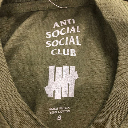 美品◆アンチソーシャルソーシャルクラブ×アンディフィーテッド バックプリントTシャツ USA製 メンズ サイズS カーキ ANTI SOCIAL SOCIAL CLUB 【AFB23】