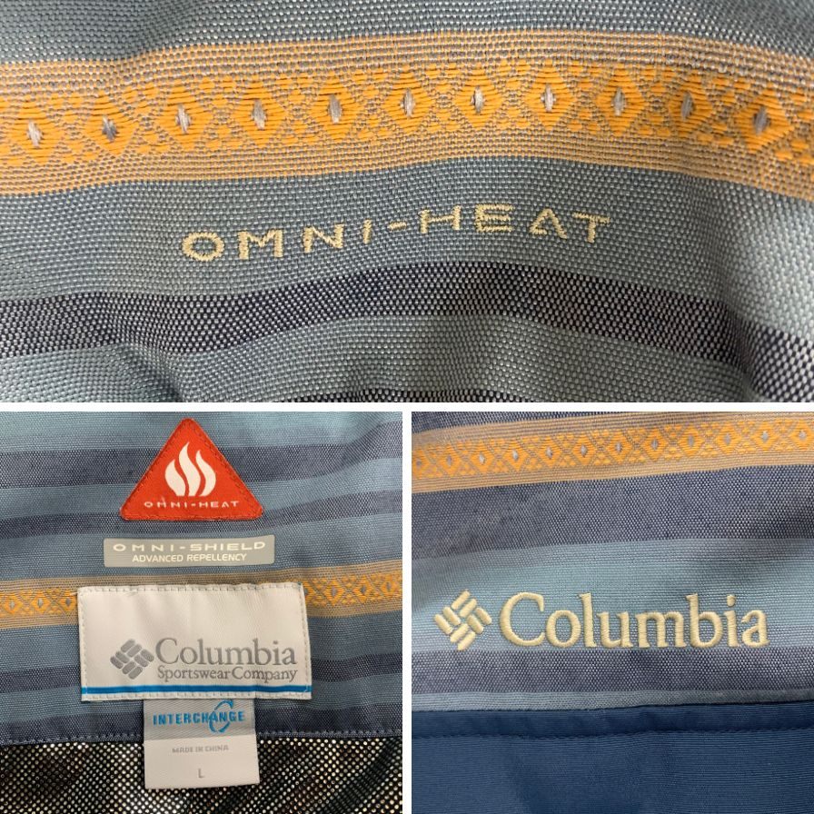 中古◆コロンビア PM5238 ハートウッドジャケット ボーダー ブルー メンズ サイズL Columbia 【AFA6】