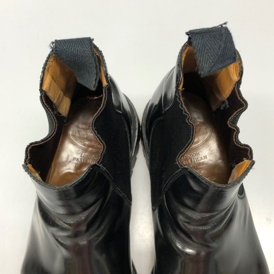 チャーチ チェルシーブーツ ナントン ポリッシュドバインダーカーフ ブラック サイズ6.5F church's ブーツ 約25.5cm【LA】【中古】