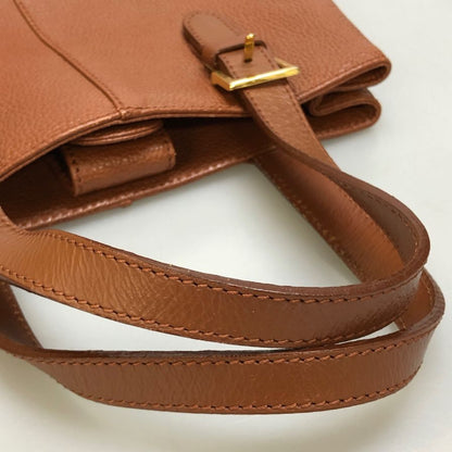 バーバリー ミニハンドバッグ シボ革 レディース ブラウン ゴールド BURBERRY【AFE12】