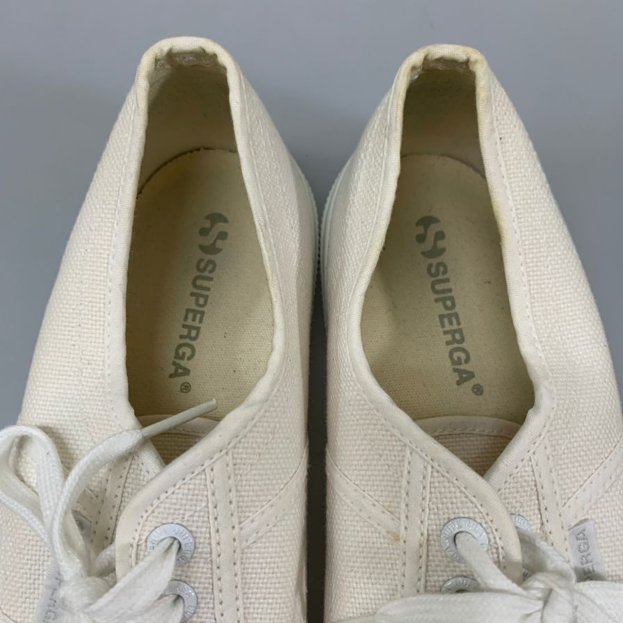 スペルガ スニーカー キャンバス 8764362462 メンズ ホワイト サイズUK6.5 SUPERGA 約25.5cm【AFC41-2】