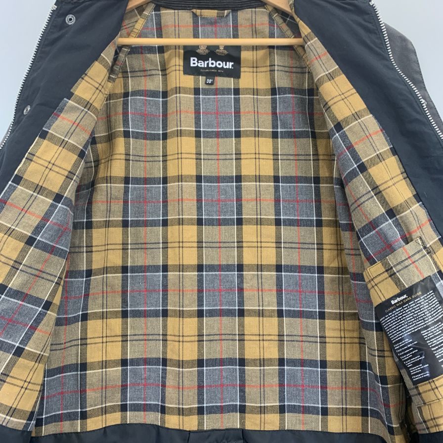美品◆バブアー コート バーレー 2ワラント グレー ワックスドコットン サイズ38  BARBOUR BURGHLEY 【AFA18】