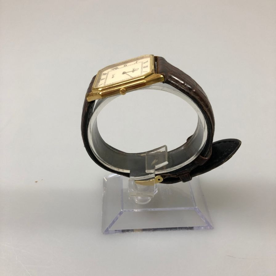 オメガ クオーツ時計 591.0272.1 デビル 白文字盤 非純正ベルト 純正尾錠 不動品 メンズ OMEGA【AFB55】
