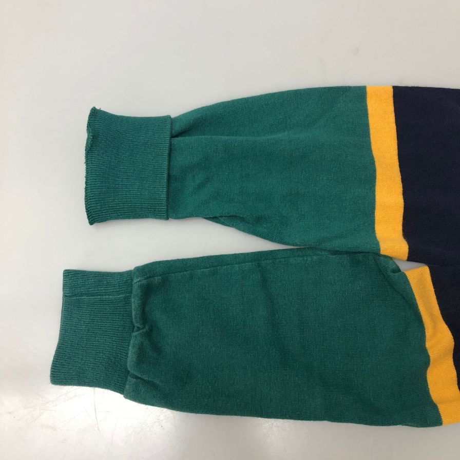 中古■エルエルビーン ラガーシャツ ボーダー グリーン系 サイズM メンズ L.L.Bean 【AFB14】