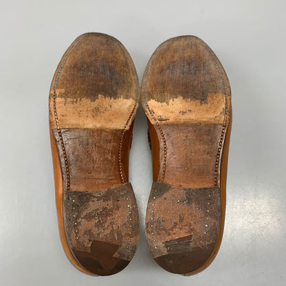 クロケット&ジョーンズ レザーシューズ 編み込み タッセル ローファー カーフ ランガム ブラウン サイズUK7E CROCKETT&JONES LANGHAM ローファー 約25.5cm【LA】【中古】