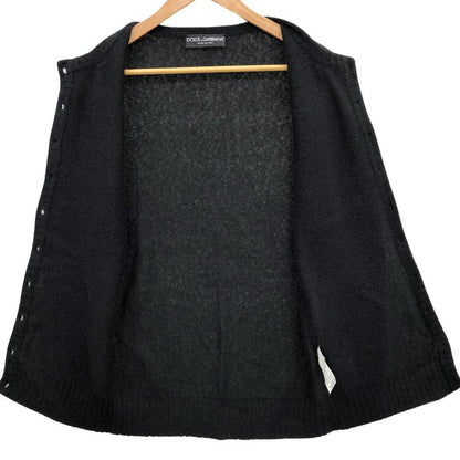 極美品◆ドルチェ&ガッバーナ カーディガン カシミア＆シルク レディース サイズ42 ブラック DOLCE&GABBANA 【AFB31】