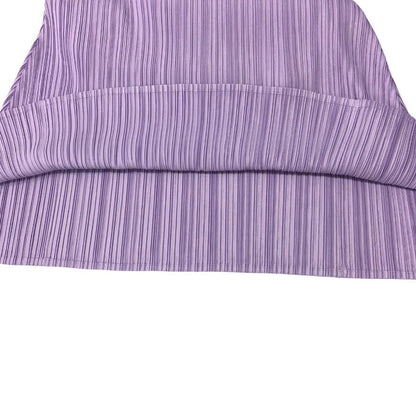 極美品◆プリーツプリーズ イッセイミヤケ プリーツロングワンピース PP91JH526 サイズ3 レディース ラベンダー 半袖 日本製 PLEATS PLEASE ISSEY MIYAKE MADE IN JAPAN 【AFB14】