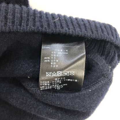 美品◆エルメネジルドゼニア ポロシャツ ニット ウール アクリル ネイビー系 サイズ50 メンズ Ermenegildo Zegna 【AFB41】