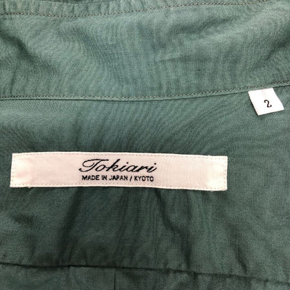 美品◆トキアリ TOKIARI THOMAS MASON 長袖シャツ トーマスメイソン生地 日本製 メンズ 2 グリーン 時在服飾設計 【AFB5】