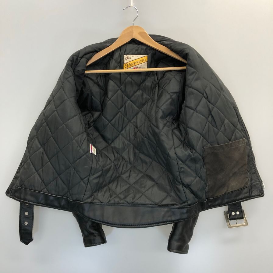 中古◆ショット ダブルライダースジャケット LOT613 ブラック サイズ34 牛革 レザー Schott perfecto 【AFG1】