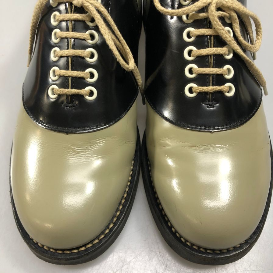 リーガル スタンダード サドルシューズ レザー バイカラー プレーントゥ グレー ブラック サイズ24 メンズ REGAL STANDARD 約24.0cm【AFC41】