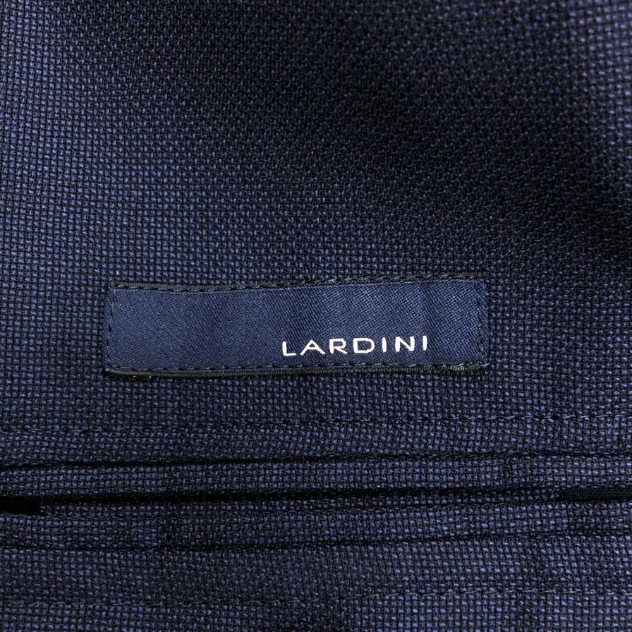 美品◆ラルディーニ テーラードジャケット 段返り3B サマーウール ネイビー メンズ サイズ46 LARDINI 【AFB26】