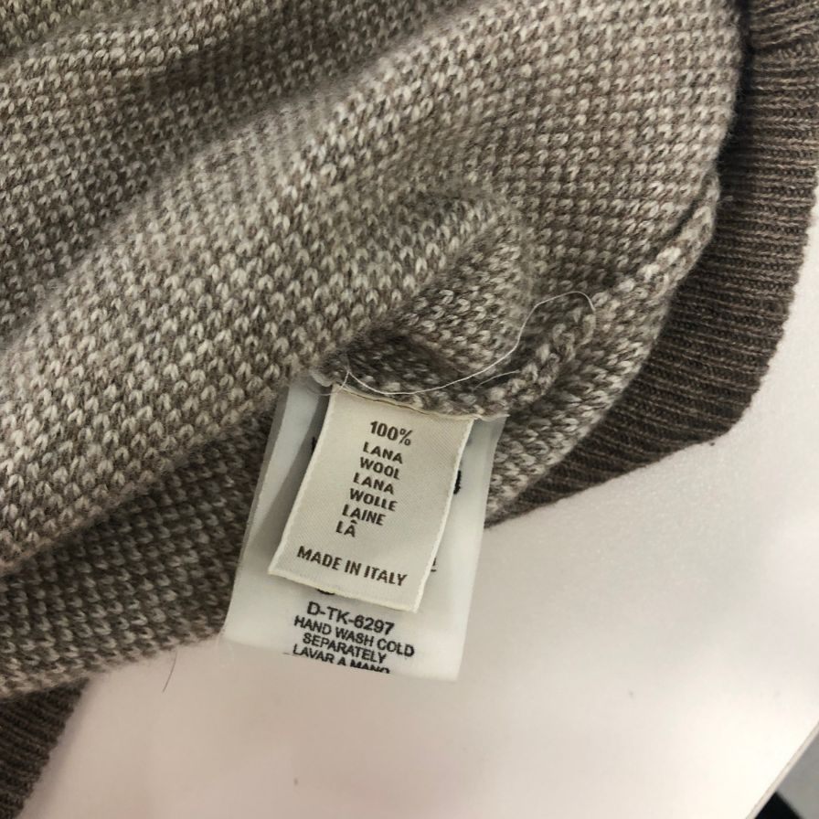 美品◆エルメネジルドゼニア ニットセーター ウール ハイネック ブラウン系 サイズ50 メンズ Ermenegildo Zegna 【AFA18】