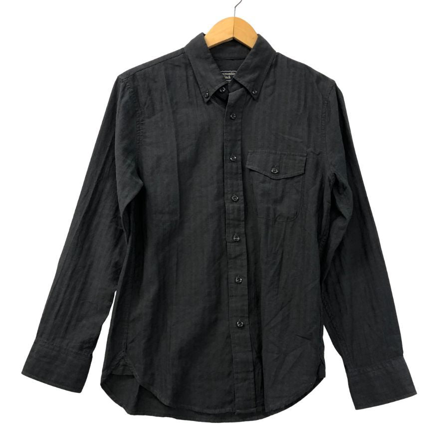 極美品◆アバクロンビー&フィッチ 長袖シャツ コットン ブラック メンズ サイズXS Abercrombie&Fitch 【AFB26】