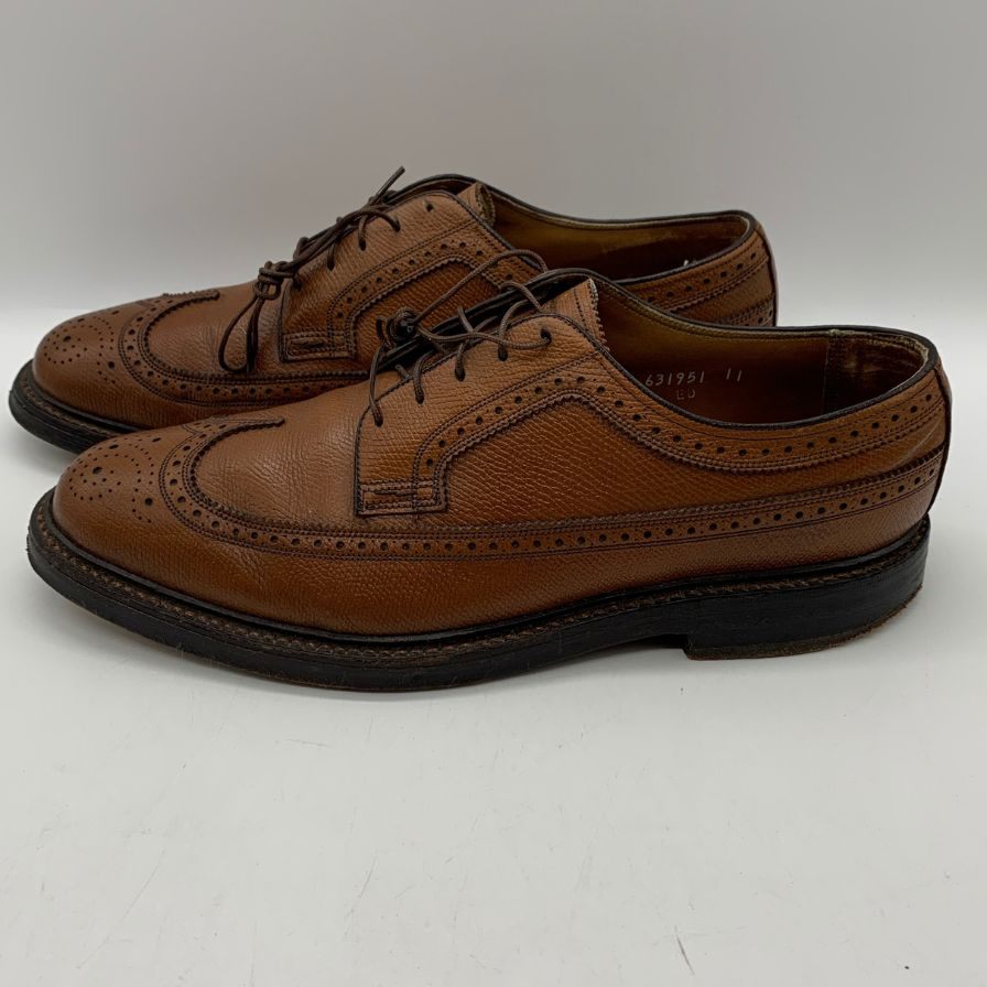 フローシャイム レザーシューズ ウイングチップ グレインレザー ブラウン メンズ サイズUS9D FLORSHEIM 約27.0cm【YB5】