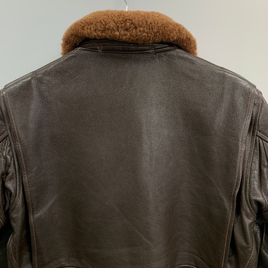 極美品◆ザリアルマッコイ フライトレザージャケット Type G-1 メンズ ブラウン サイズ38 THE REAL McCOY’S 【AFG1】