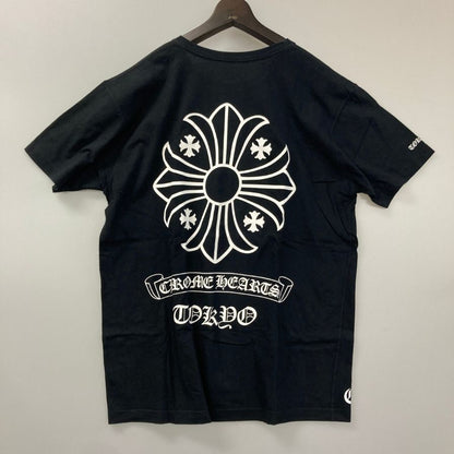 美品◆クロムハーツ Tシャツ ポケットT 胸元ロゴ バックプリント クロス TOKYO ブラック サイズL メンズ CHROME HEARTS 【AFB44】