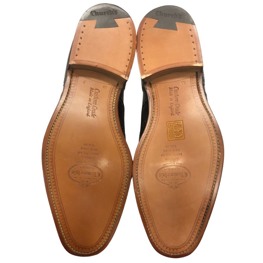 チャーチ レザーシューズ チェットウィンド サイズ8 メンズ ブラック Church's CHETWYND ビジネスシューズ 約26.5cm【LA】【中古】