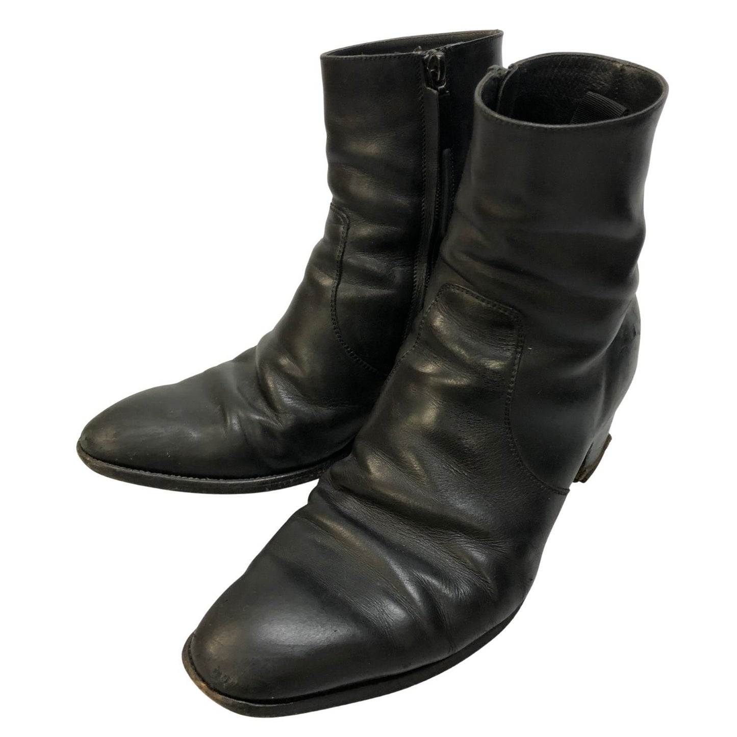 サンローラン パリ ショートブーツ ワイアット60 サイドジップ ブラック メンズ サイズ42 442258 SAINT LAURENT PARIS 約27.0cm【AFD15】