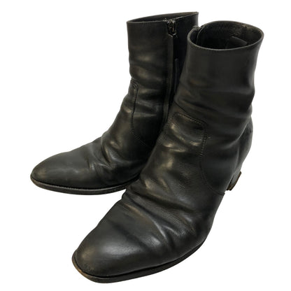 サンローラン パリ ショートブーツ ワイアット60 サイドジップ ブラック メンズ サイズ42 442258 SAINT LAURENT PARIS 約27.0cm【AFD15】