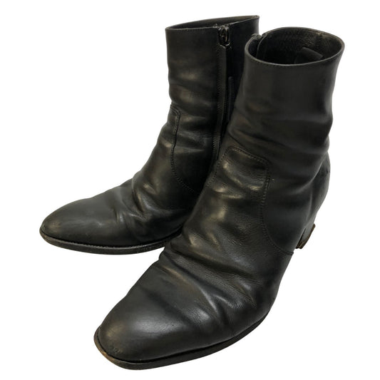 サンローラン パリ ショートブーツ ワイアット60 サイドジップ ブラック メンズ サイズ42 442258 SAINT LAURENT PARIS 約27.0cm【AFD15】