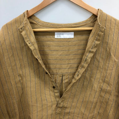 美品◆インターナショナルギャラリービームス シャツ リネンプルオーバー ヘンリーネック ベージュ メンズ サイズM international gallery beams 【AFB34】