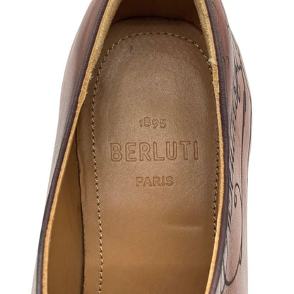 ベルルッティ レザーシューズ カリグラフィ アレッサンドロ ホールカット メンズ ブラウン サイズ8 BERLUTI 約26.5cm【AFC34】