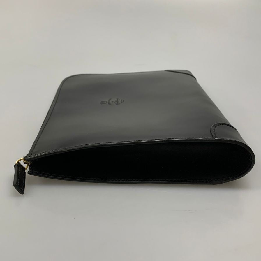 ブリオーニ クラッチバッグ レザー セカンド 鞄 手持ち ブラック グリーン Brioni【AFE10】