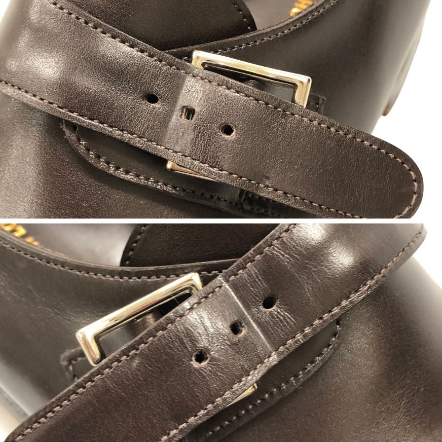 ジョンロブ シングルモンクシューズ KENTON 8695ラスト カーフ ダークブラウン メンズ 5.5E JOHN ROBB ビジネスシューズ 約24.0cm【LA】【中古】