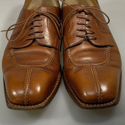 サントーニ レザーシューズ 931 Yチップ シボレザー ブラウン メンズ サイズUK8 Santoni ビジネスシューズ 約26.5cm【LA】【中古】