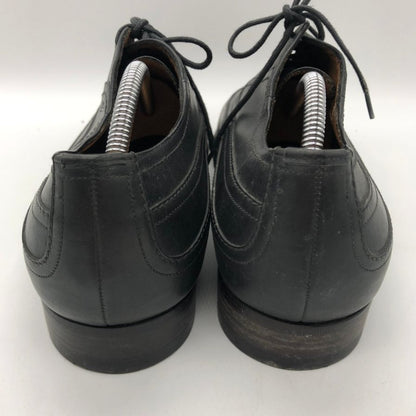 グッチ ウイングチップ カーフ ロゴ刻印 ステッチ メンズ ブラック サイズ40E GUCCI 約25.0cm【PTM4】