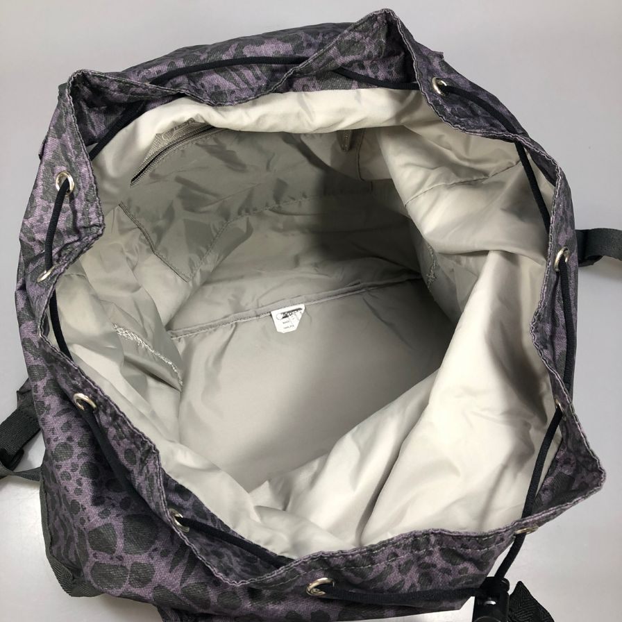 レスポートサック リュック メンズ パープル レオパード柄  LeSportsac【AFE5】