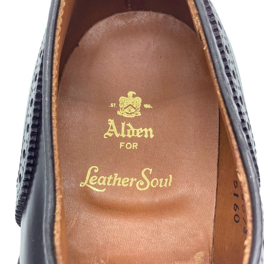 オールデン レザーシューズ 5160 コードバン レザーソール別注  セミブローグ サイズUS10.5 バーガンディ  メンズ  ALDEN 約28.5cm【AFD12】