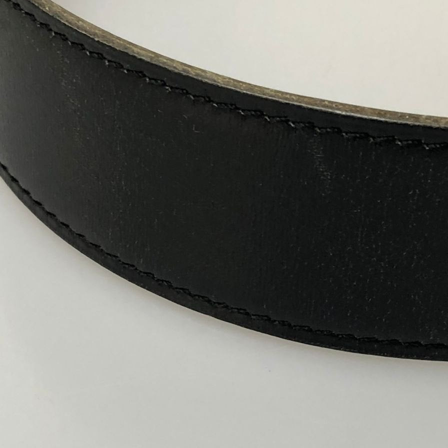 エルメス レザーベルト 金具 ブラック サイズ不明 HERMES【AFI14】