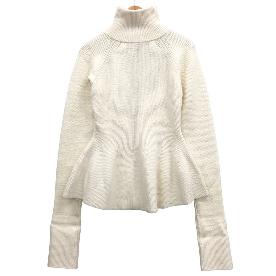 極美品◆コラム 22AW ニットカーディガン ジップアップ ホワイト カシミヤ混 レディース サイズF COLUMN 【AFB24】