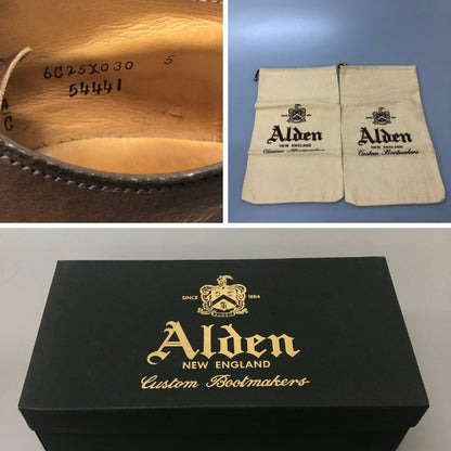 オールデン レザーシューズ 54441 Vチップ カーフ サイズ7C ブラウン メンズ ALDEN 約25.0cm【AFD2】