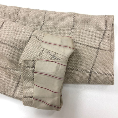中古◆スーツセレクト リネン テーラードジャケット JSJ2056 ベージュ サイズA5 メンズ チェック SUIT SELECT DORAGO 【AFB33】