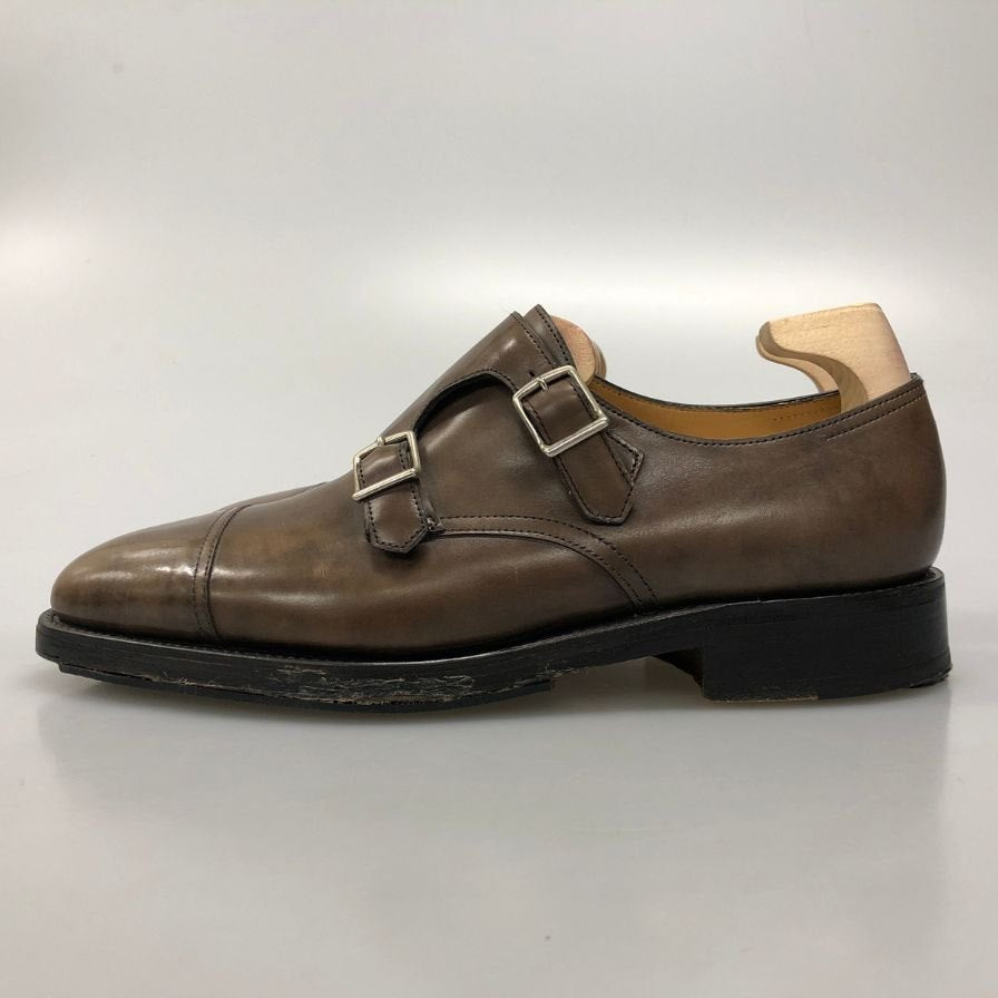 ジョンロブ ダブルモンク ウィリアム カーフ ブラウン UK6.5E メンズ JOHN LOBB WILLIAM ビジネスシューズ 約25.0cm【LA】【中古】