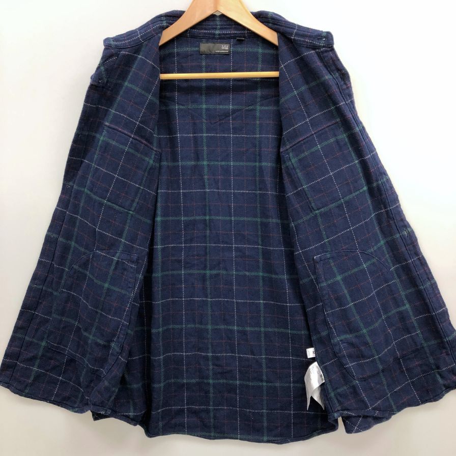 中古◆ユニクロ アンダーカバー ネルシャツ 長袖 コットン チェック コラボ ネイビー メンズ サイズM UNIQLO UNDERCOVER 【AFB46】