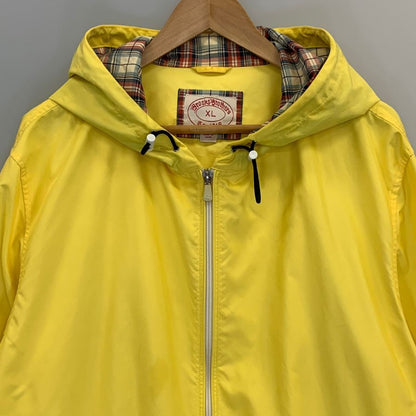 中古◆ブルックスブラザーズ ジャケット ナイロン 裏地チェック イエロー メンズ サイズXL Brooks Brothers 【AFB30】