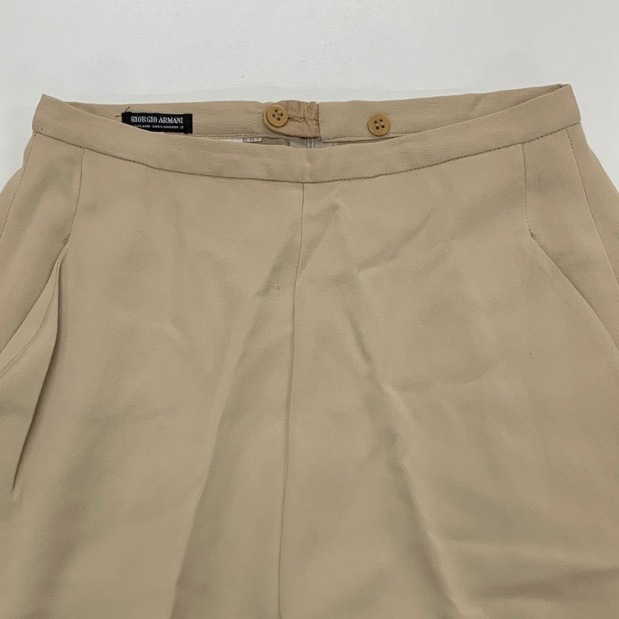 ジョルジオアルマーニ パンツ バックジップ ベージュ レディース サイズ38 GIORGIO ARMANI 【AFB37】