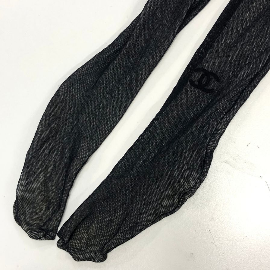 シャネル タイツ メッシュ ココマーク ブラック サイズ L CHANEL