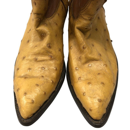 ノコナ ブーツ ウエスタンブーツ オーストリッチ レザーコンビ メンズ サイズ8.5D ベージュ ブラウン NOCONA BOOT 約27.5cm【AFC44】